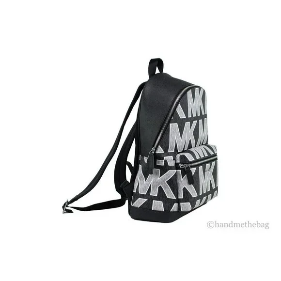 NEW Michael Kors Cooper Logo Backpack Black Signature PVC  display picture 3
